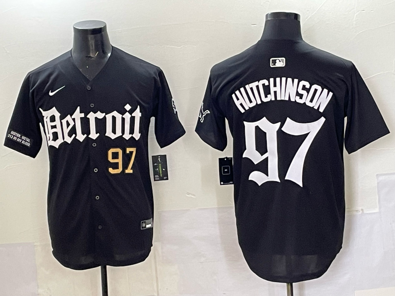 Men 2025 Detroit Lions #97 Hutchinson Black NFL jersey 0017->detroit lions->NFL Jersey